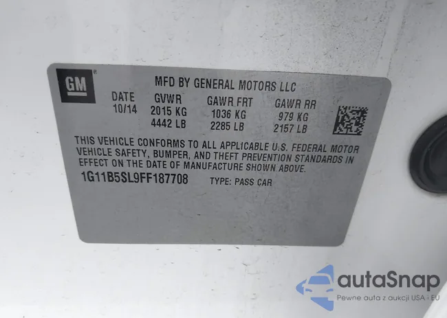 1G11B5SL9FF187708: 43188770