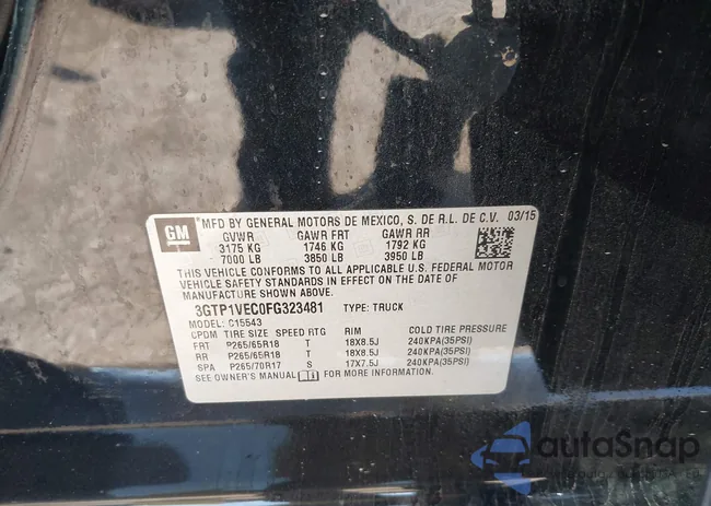 3GTP1VEC0FG323481: 43188813