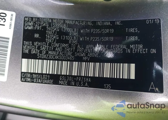 5TDXZ3DCXKS003465: 43188881