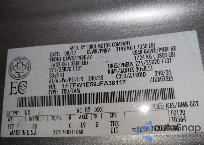 1FTFW1E59JFA38117: 43188975