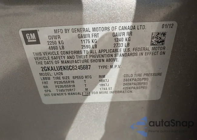 2GKALUEK6C6245687: 43189985