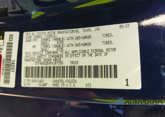 5TFNA5DBXPX107358: 43190012