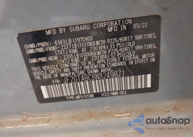 JF2GTABC8N8249871: 43190101