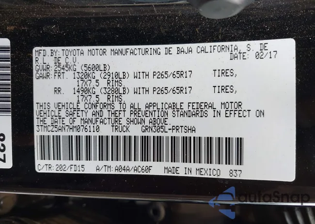 3TMCZ5AN7HM076110: 43190157