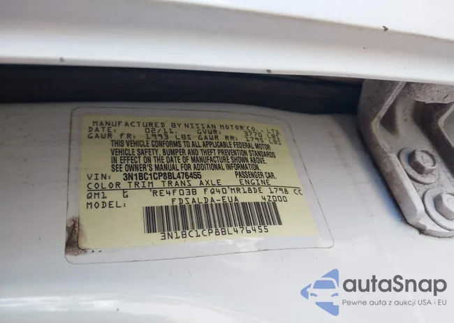 3N1BC1CP8BL476455: 43190184