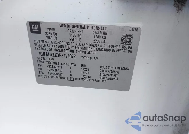 1GNALAEK3FZ121872: 43190202