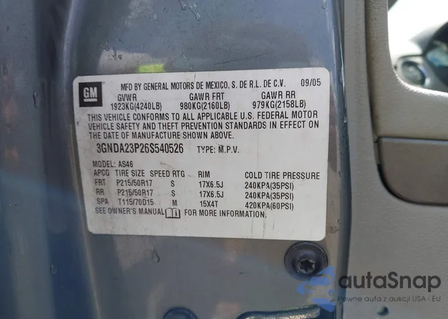 3GNDA23P26S540526: 43190238