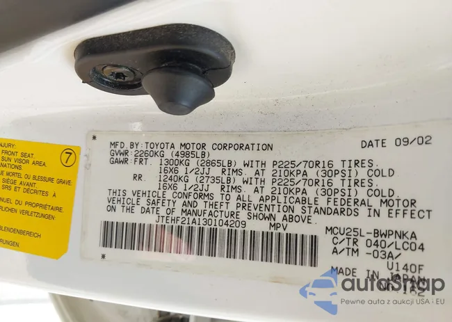 JTEHF21A130104209: 43190374