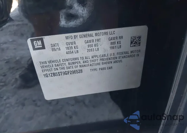 1G1ZB5ST9GF296528: 43190439