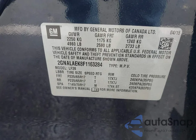 2GNALAEK8F1163284: 43190462