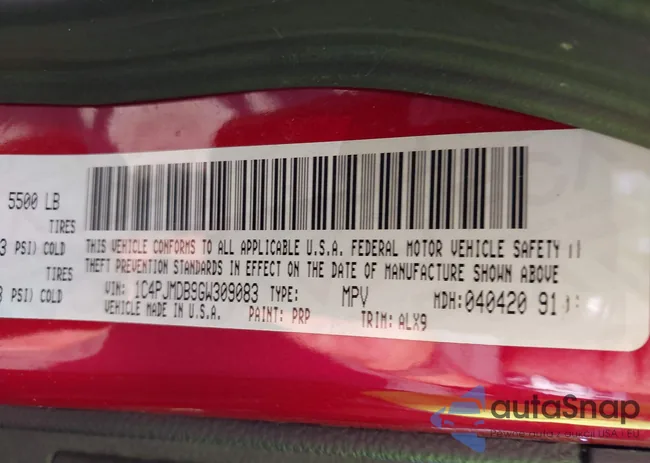 1C4PJMDB9GW309083: 43190465