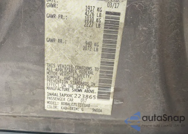 1N4AL3APXHC223865: 43189610