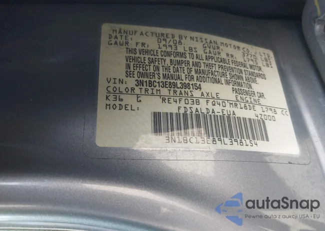 3N1BC13E89L398154: 43189620