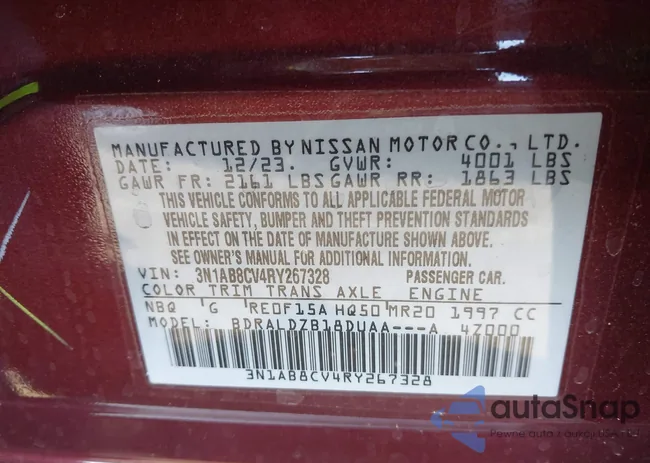 3N1AB8CV4RY267328: 43189656