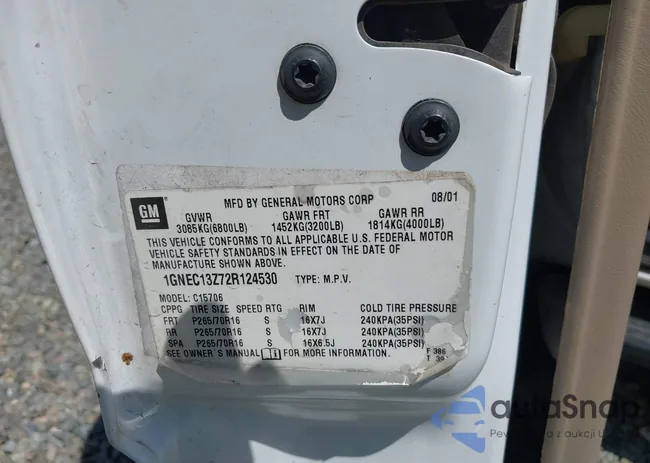 1GNEC13Z72R124530: 43189665