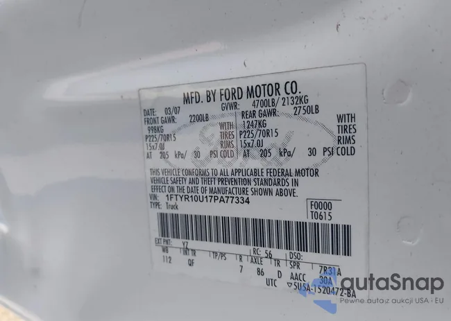 1FTYR10U17PA77334: 43189796