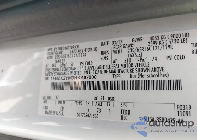 1FBZX2YM0HKA87800: 43189872