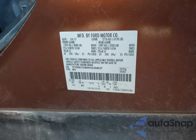 1FM5K7D80HGC84527: 43189901