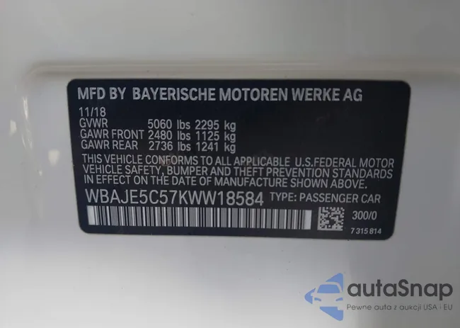 WBAJE5C57KWW18584: 43189980