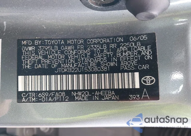 JTDKB22U153080381: 43190986