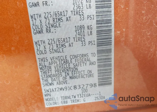 5N1AT2MV9JC832798: 43191021