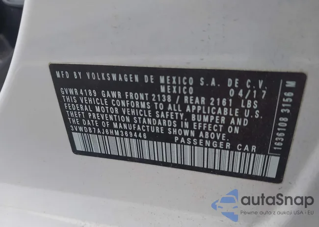 3VWDB7AJ6HM369446: 43191025