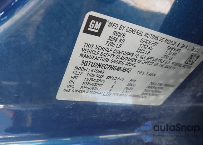 3GTU2NEC7HG464583: 43191044