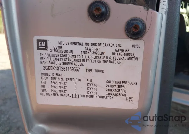 2GCEK13T261169557: 43191066