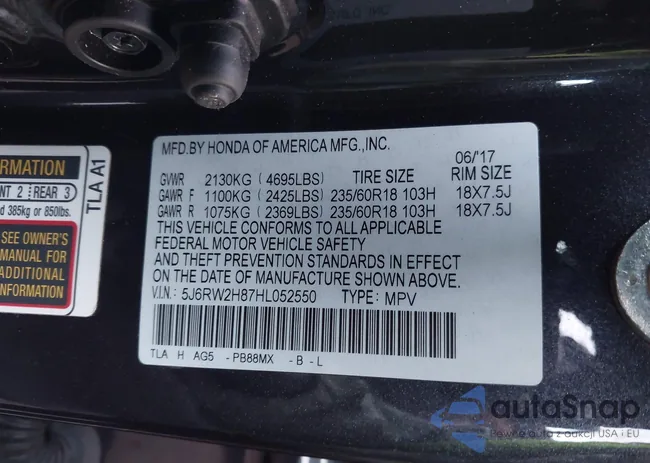 5J6RW2H87HL052550: 43191089