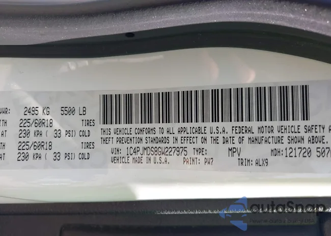 1C4PJMDS8GW227975: 43191107