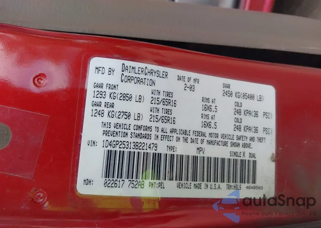 1D4GP25313B221479: 43191147