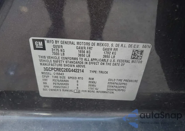 3GCPCREC2EG442214: 43191240