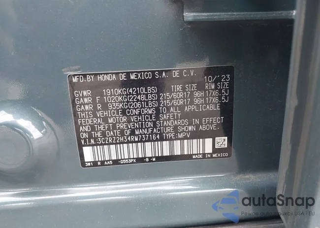 3CZRZ2H34RM737164: 43191259