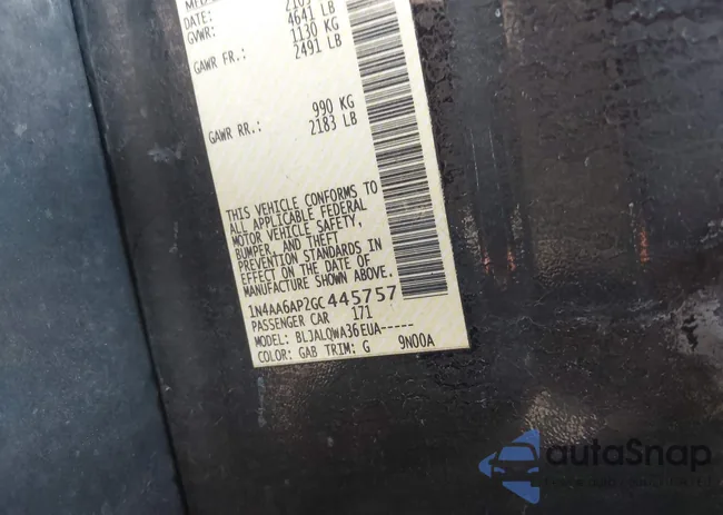 1N4AA6AP2GC445757: 43191282