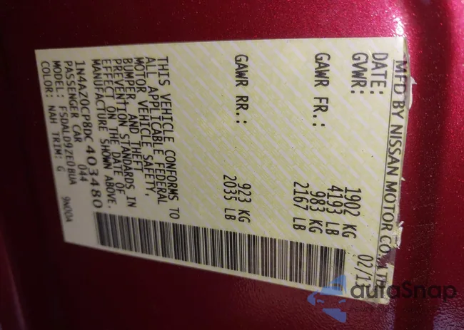 1N4AZ0CP8DC403480: 43191353