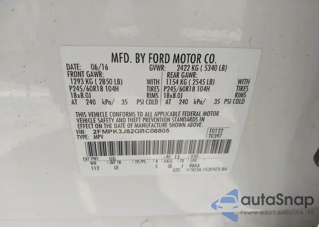 2FMPK3J82GBC08805: 43191427