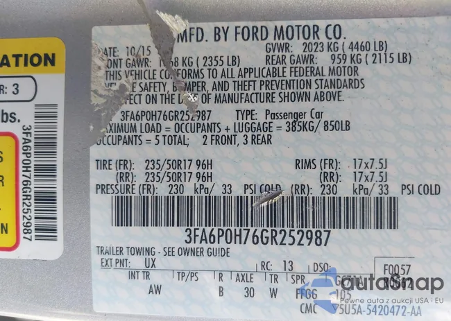 3FA6P0H76GR252987: 43191549