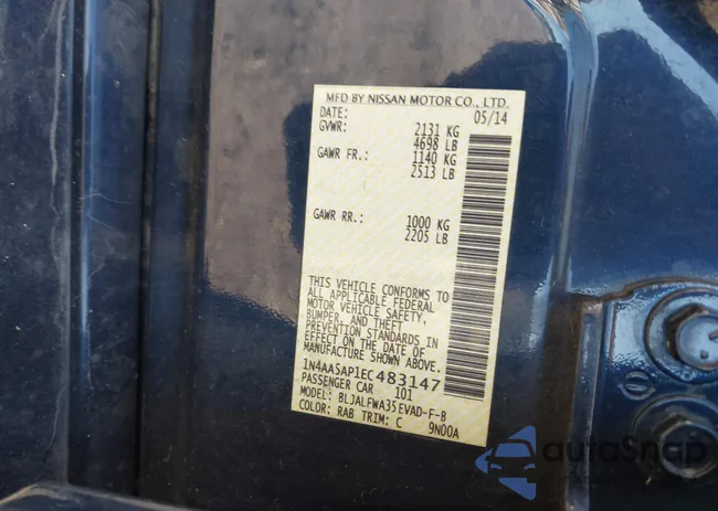 1N4AA5AP1EC483147: 43191553