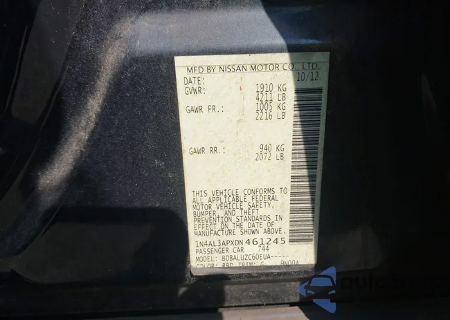 1N4AL3APXDN461245: 43190600