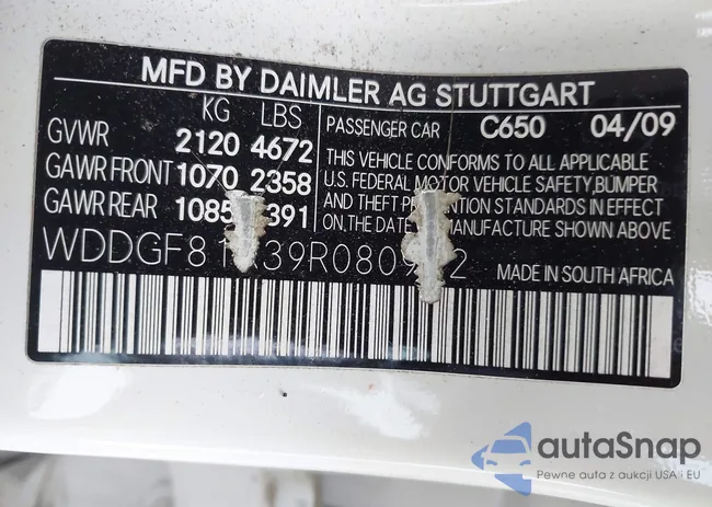 WDDGF81X39R080982: 43190639