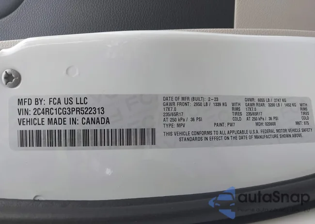 2C4RC1CG3PR522313: 43190697