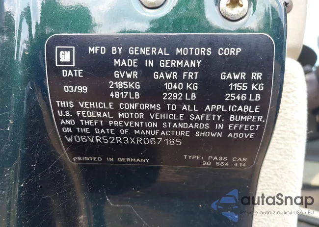 W06VR52R3XR067185: 43190712