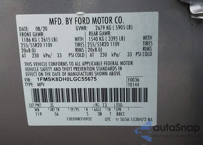 1FMSK8DH0LGC55675: 43190736