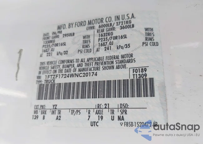 1FTZF1724WNC20174: 43190746