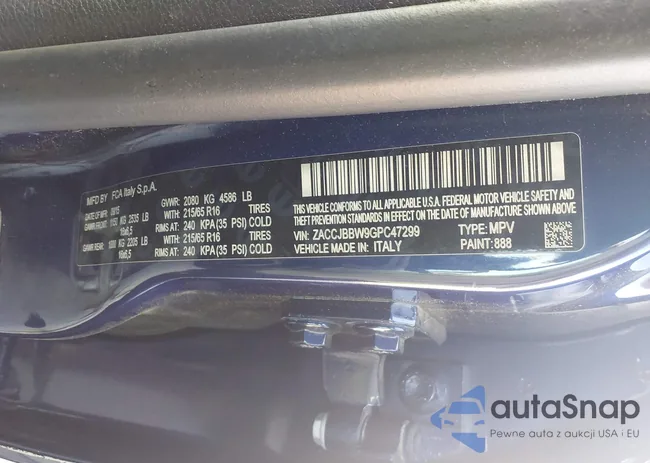 ZACCJBBW9GPC47299: 43190759