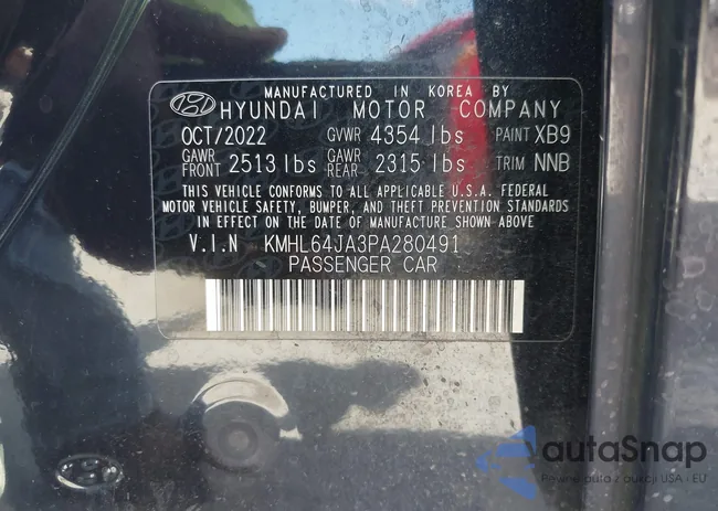 KMHL64JA3PA280491: 43190863