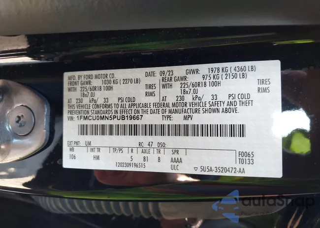 1FMCU0MN5PUB19667: 43190875