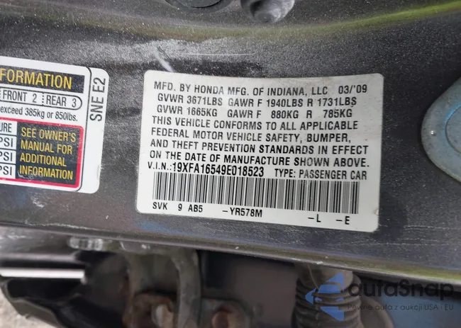 19XFA16549E018523: 43190884