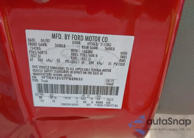 1FTRX12V37FB25633: 43190888