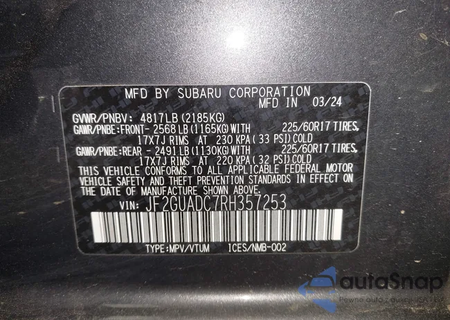 JF2GUADC7RH357253: 43190961